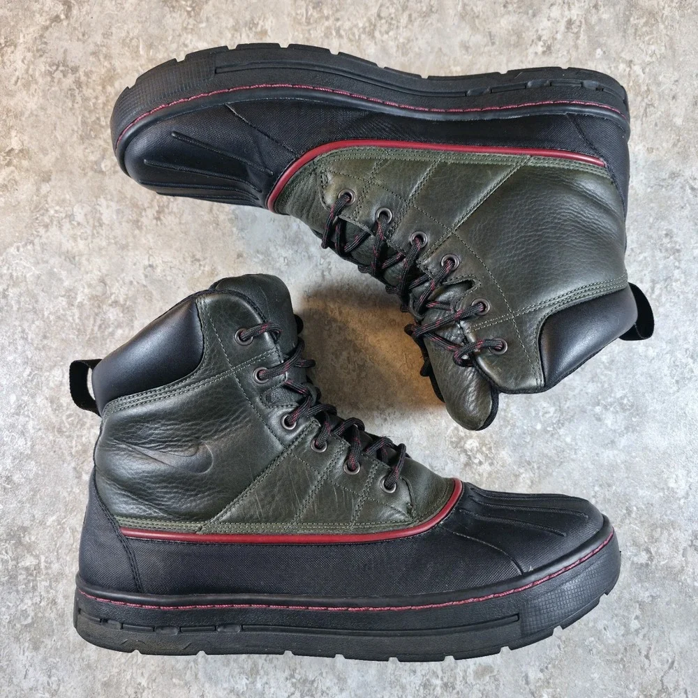 Y2K Nike Woodside ACG Duck Boots Green Black Waterproof Mens Size 11 #386469-300